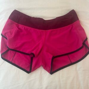 Women’s Pink Athletic Shorts with Black Trim 2.5 Length